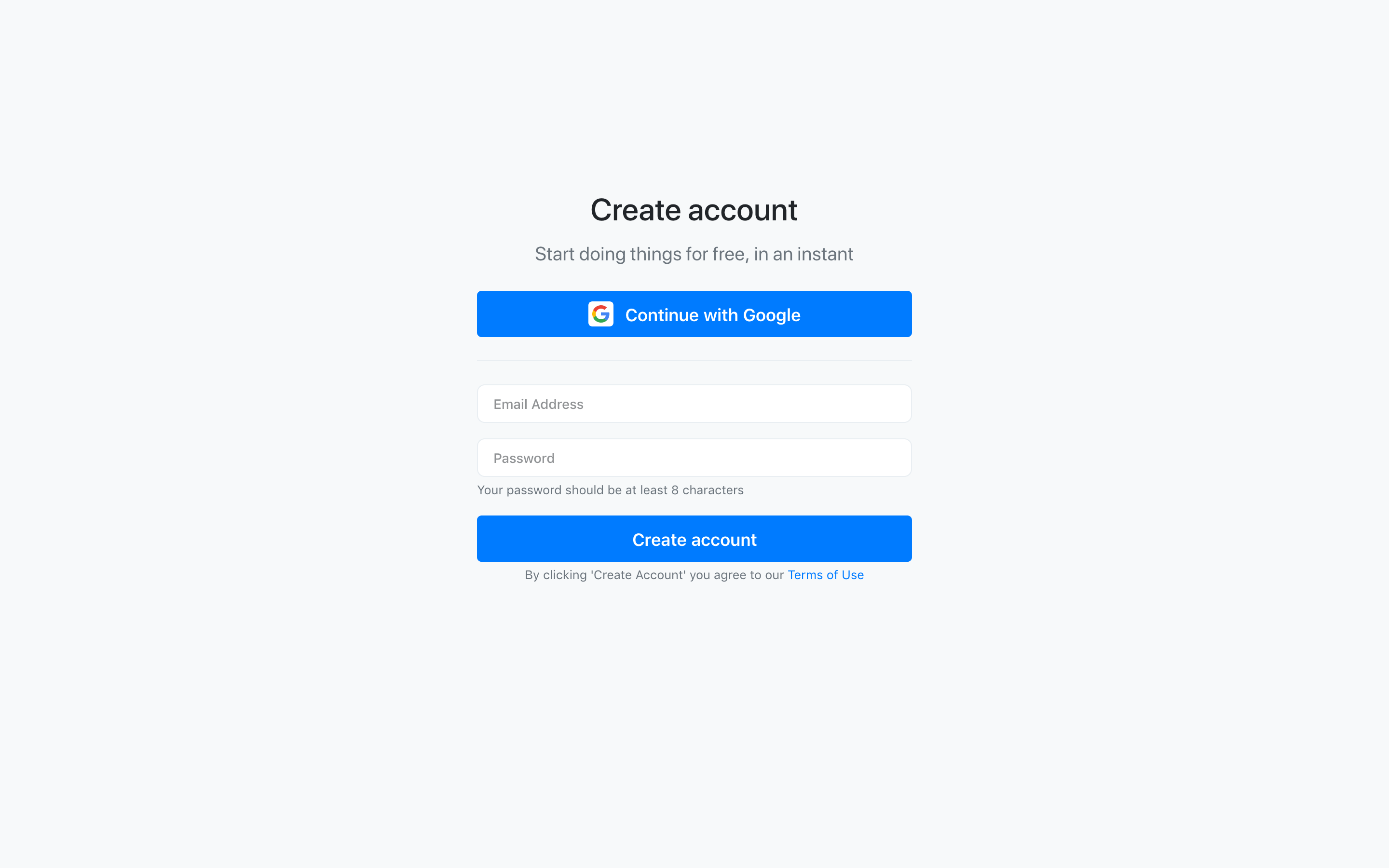 Create Account